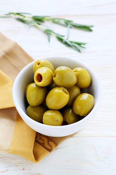 Pickled green olives - Фото, изображение