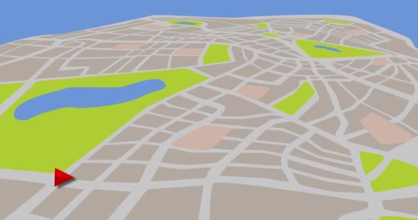 3D térkép animáció taxi vagy taxi ügynökség számára. 4k térkép háttér. GPS-koncepció. - Felvétel, videó