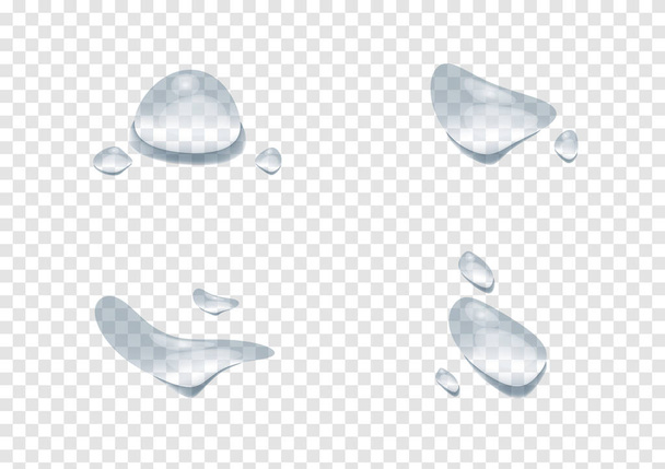 vectores de gotas de agua realistas aislados sobre fondo transparente ep89 - Vector, Imagen