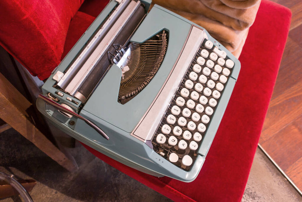 Starožitný psací stroj. Ročník stroj na psaní Closeup Photo - Fotografie, Obrázek