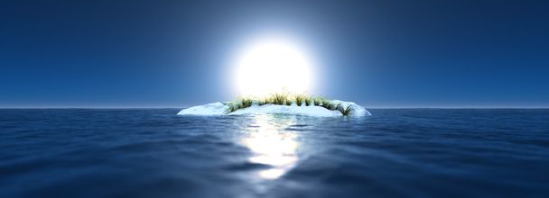 Paisagem de aquecimento global. Cenário ártico com uma rocha de gelo e g
 - Foto, Imagem