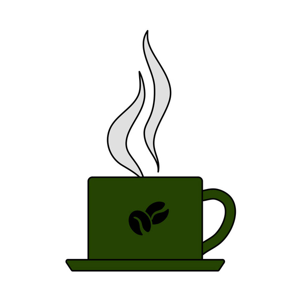 Smoking Cofee Cup Icon. Editable Outline With Color Fill Design. Vector Illustration. - Vector, Image