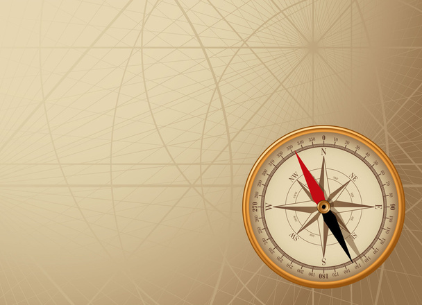 Vektor-Hintergrund mit Vintage-Kompass - Vektor, Bild
