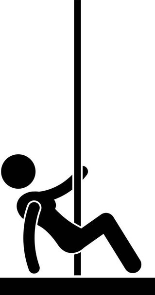 sexy Pole Dance Symbol Symbol Zeichen Piktogramm - Vektor, Bild