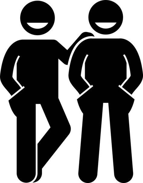 People and Man of Different Body Sizes and Heights Icons (en inglés). Figuras de palillo pictograma representan figuras corporales promedio, alto, corto, gordo y delgado de humanos. - Vector, imagen