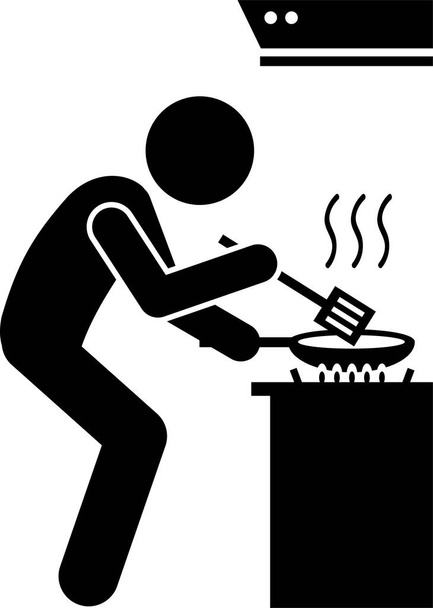Vaření doma a příprava jídla - Vektor, obrázek