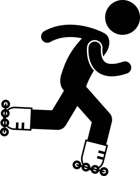 Pictogramme de signe d'icône d'icône d'activité de patinage et d'équitation - Vecteur, image
