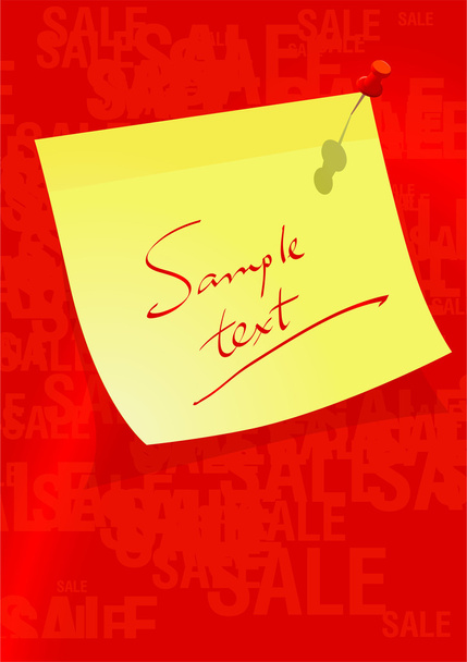 Stick note on red background - Vector, Image