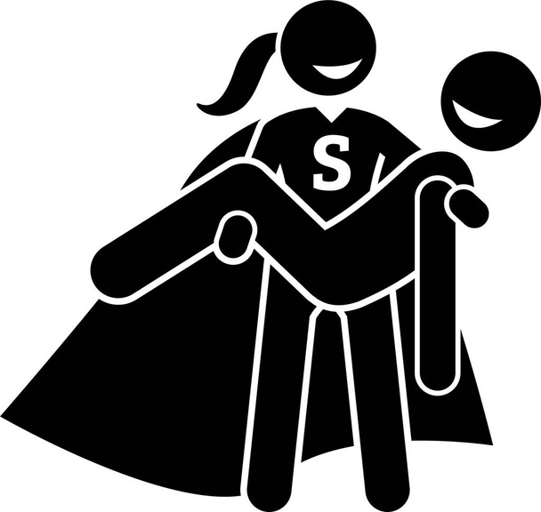 Superhero Hero Rescue Help Protect, illustration vectorielle - Vecteur, image