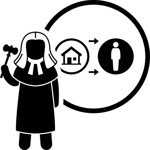 Different type of laws. Icons depict field and area of laws, justice, jurisdictions, regulations, and legal system - Vector, Image