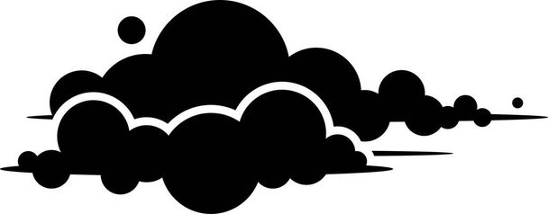 Cloud vektorový grafický design. Sada mraků ilustrace na obloze v černé siluetě. - Vektor, obrázek