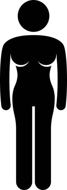 Piktogram znakového symbolu velikosti postavy ženy - Vektor, obrázek