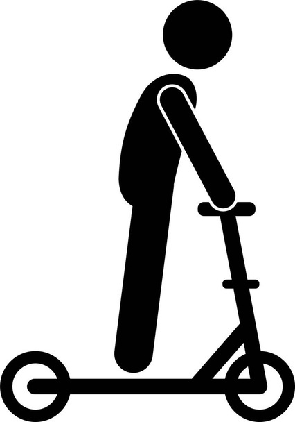 Patinagem e equitação atividade ícone símbolo sinal pictograma - Vetor, Imagem