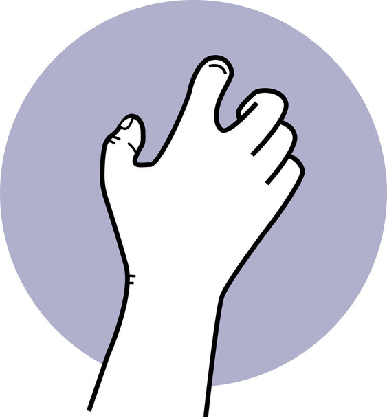 手を指してジェスチャーをつかむ。手のポーズのベクトルイラストや方向を示したり、道を指したり、物事を取るアクション. - ベクター画像