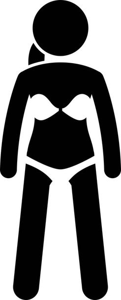 Women underwear, lingerie, and undergarments. Stick figures depict a set of different type of underwear, lingerie , and undergarments. This fashion clothings design are wear by female, lady, or girls. - Vector, Image