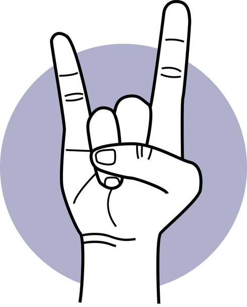 minimalistic vector illustration of gesturing hand - Вектор,изображение