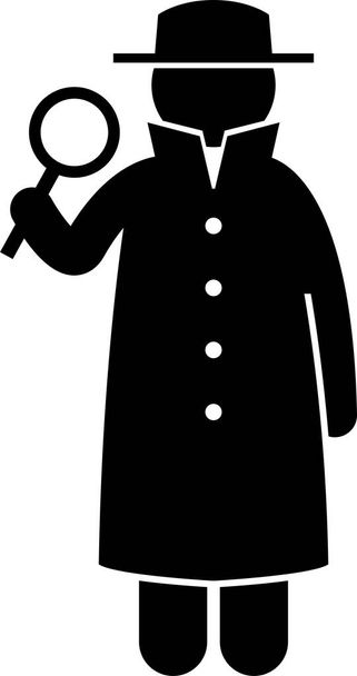 Detective Spy investigador privado Stick Figura Pictograma iconos - Vector, imagen