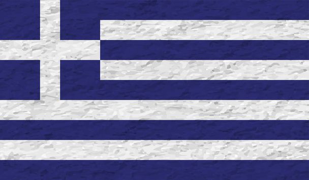 Bandera de Grecia con textura grunge ondeante. Fondo vectorial. - Vector, imagen