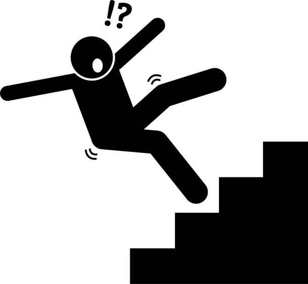 illustrazione vettoriale minimalista dell'uomo uomo che sale le scale - Vettoriali, immagini