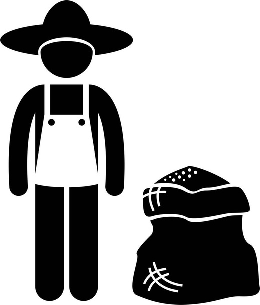 Zemědělské komodity potravin zrna maso panáček piktogram ikony - Vektor, obrázek