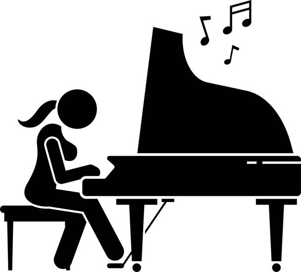 Vectores de stock libres de derechos de Tocando el piano
