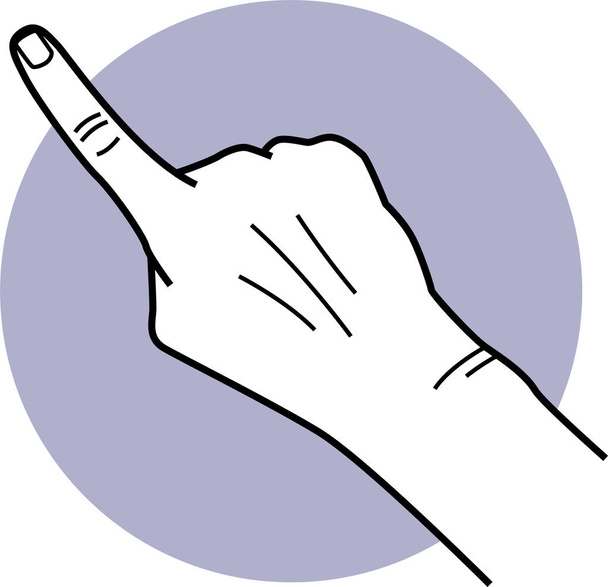 Handwijzende en grijpende gebaren. Vector illustraties van de hand stelt en acties van het tonen van richting, wijzend de weg, en het nemen van dingen. - Vector, afbeelding