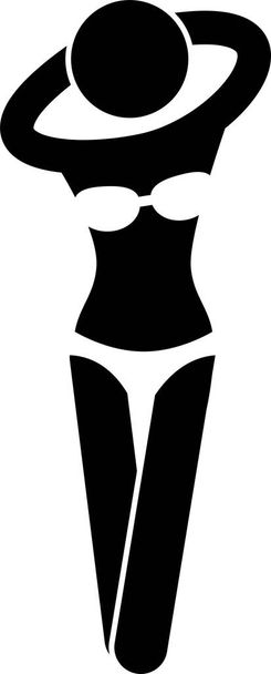 Sexy Lingerie Sous-vêtements Modèle Homme Femme Poses Stick Figure Pictogramme Icône - Vecteur, image