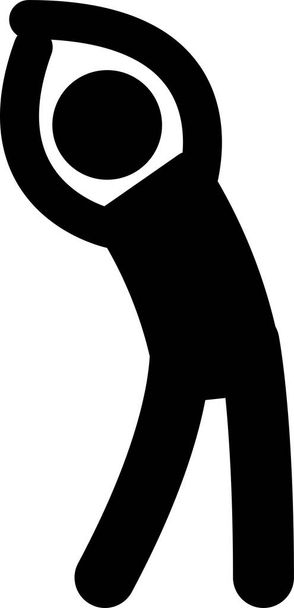 Человек люди легкоатлетические упражнения растяжения разогрева знак символа Пиктограмма икона - Вектор,изображение