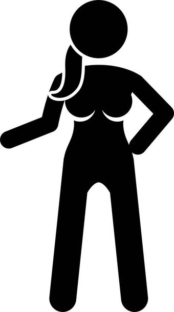 Donna di base in piedi Posizioni e pose. Opere d'arte raffigura una donna in piedi umana in varie posizioni con diversi linguaggi del corpo. - Vettoriali, immagini