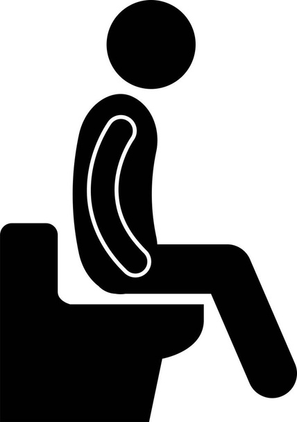 Baño de inodoro Masculino Hembra Embarazada Discapacidad Señal Pública Símbolo Icono Pictograma - Vector, imagen