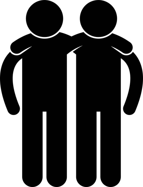 minimalistic vector illustration of two friends - Vector, Image