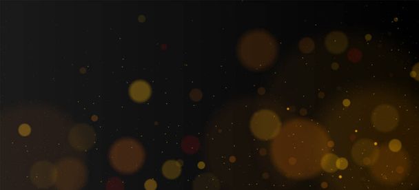 glitter vintage lights background. dark gold and black. defocused. Golden Lights Background. Lights Concept. Vector illustration. glow effect blur vector background - Vector, Image