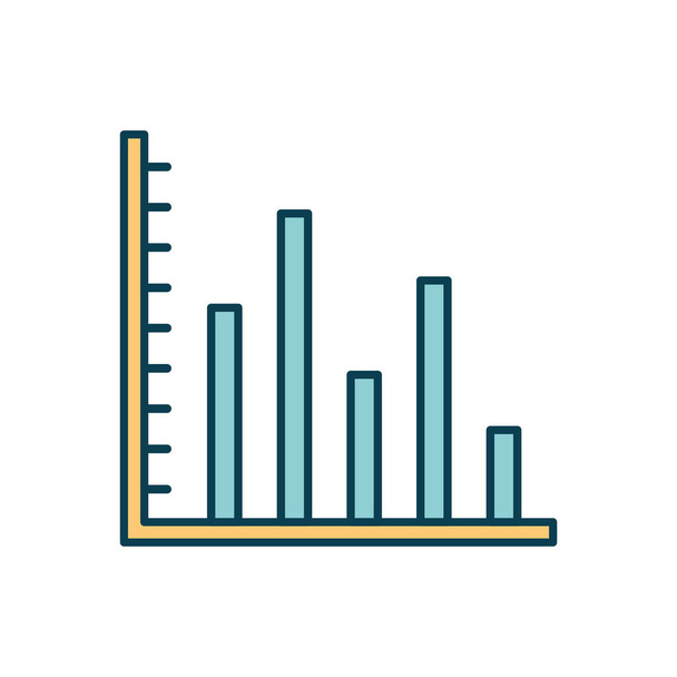 statistics with three blue bars - Vector, Image