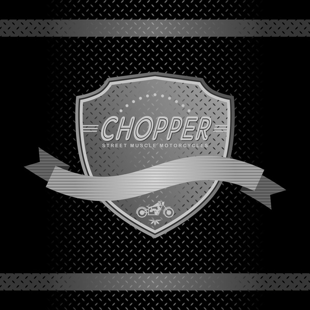 Chopper motorcycle label - Vector, Image