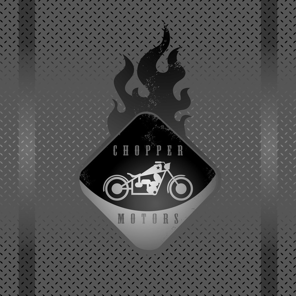 Chopper motorkerékpár régi stílusú címke - Vektor, kép