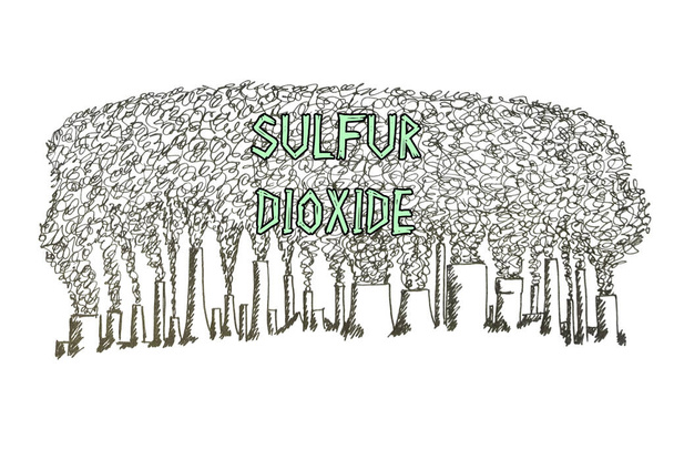  SULFUR DIOXIDE Zeichen auf dem Blatt Papier - Foto, Bild