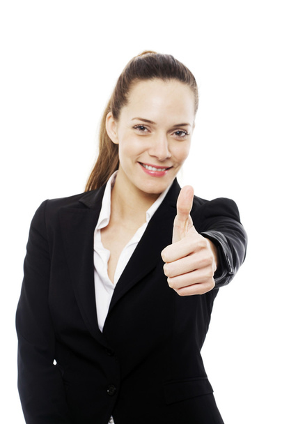 Young businesswoman with thumb up - Фото, изображение