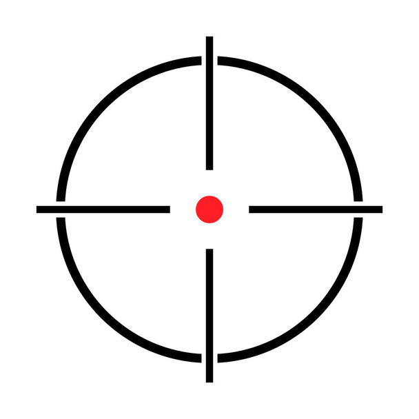 Látófegyver-vektor ikon. Modern cél illusztráció kereszt szimbólum web design. Keresztirányú pont . - Vektor, kép