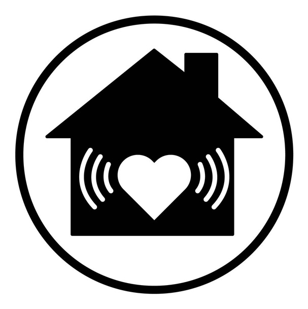 Blijf thuis icoon, huis symbool, quarantaine covid virus vector illustratie geïsoleerd op witte achtergrond . - Vector, afbeelding