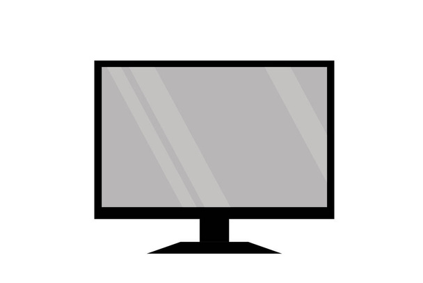 Ícone de televisão moderna, monitor de computador, HDTV magro com tela em branco isolado no fundo branco, ilustração pop art - Foto, Imagem