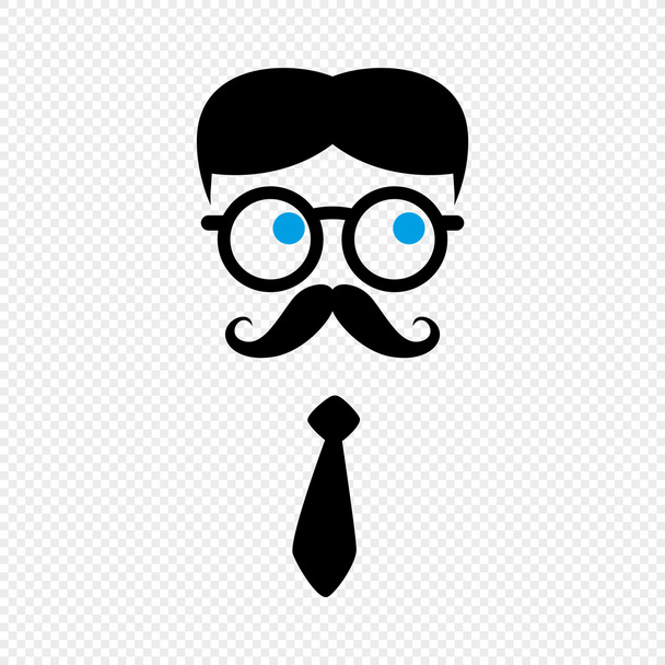 Mustache geek gentleman - Vector, Image