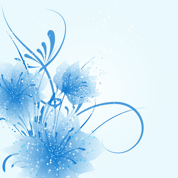 Abstract vector flower background with butterfly - Vector, Image