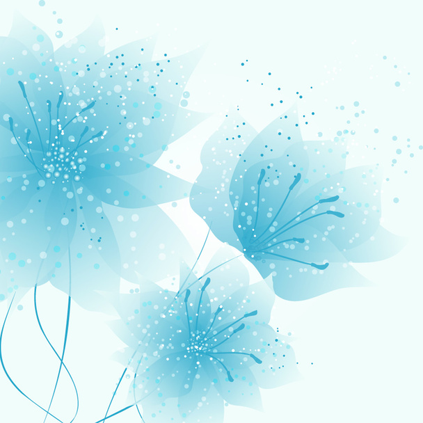 Abstract vector flower background with butterfly - Vector, Image