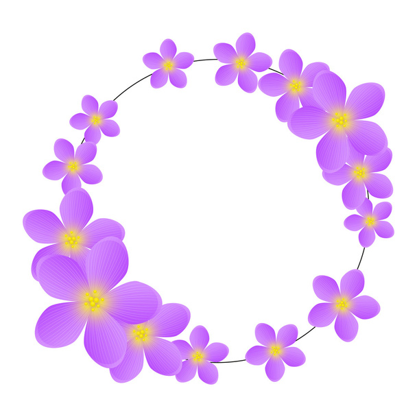 Purple floral frame - Vector, Imagen