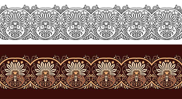 Vektör soyut dekoratif doğası etnik süsleme çizgileri ayarlandı - Vektör, Görsel