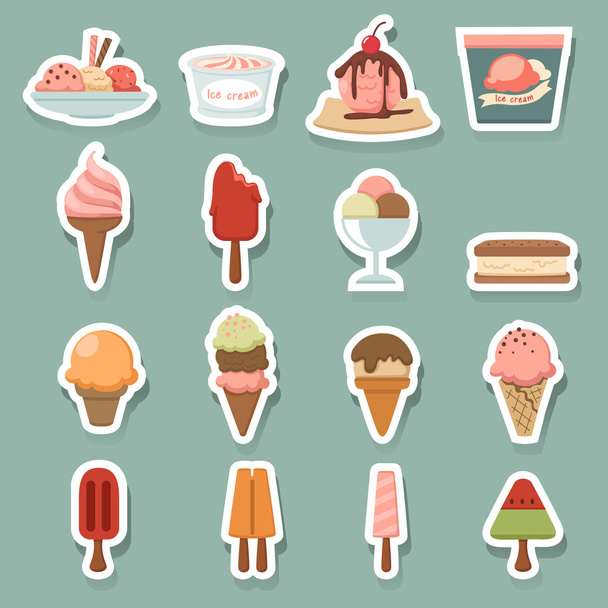 icônes de crème glacée - Vecteur, image