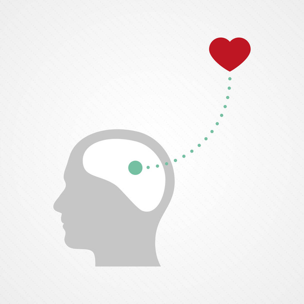 La tête et le cœur. Concept d'intelligence émotionnelle, sentiments, amour. Illustration vectorielle, design plat - Vecteur, image