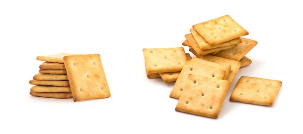 biscoitos quadrados isolados no fundo branco. - Foto, Imagem