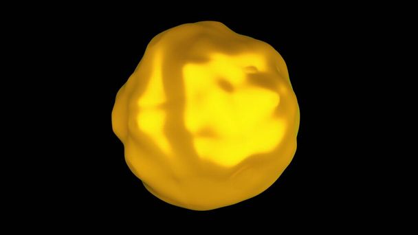 Abstrakter goldener Ball mit holpriger Oberfläche. 3D Rendering Hintergrund, computergeneriert - Foto, Bild