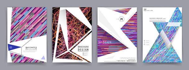 Colección de vectores de diseño de informe anual creativo. El informe cubre el diseño gráfico. Vector - Vector, imagen